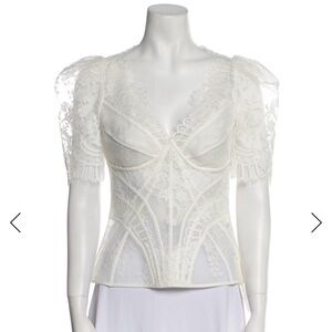 Zimmermann Ivory Lace Blouse